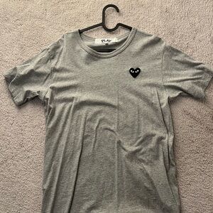 Comme des Garcons PLAY Gray Shirt with Black Heart Emblem
